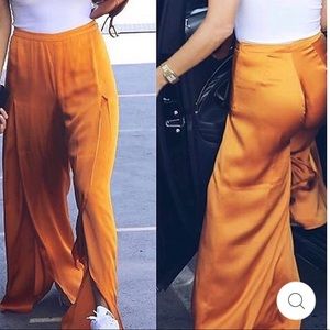 flowy split leg pants